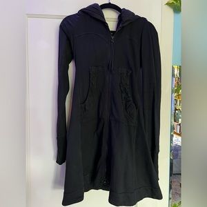 Long cloak hoodie by Prairie Underground w/ custom screenprint